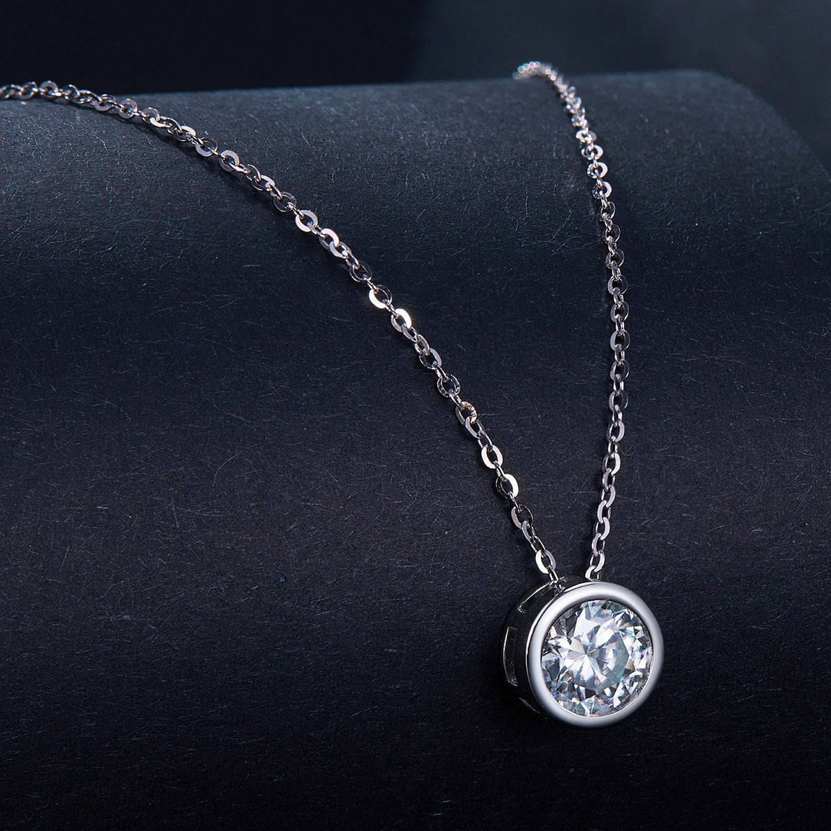 Moissanite Necklace in S925 Silver with 1ct center stone on 400mm chain for women by Bids.com on Tampa Home & Garden Store