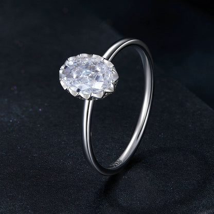 Ring 925 Sterling Silver moissanite 1ct center stone, 1.6mm band, size 6 women by Bids.com on Tampa Home & Garden Store