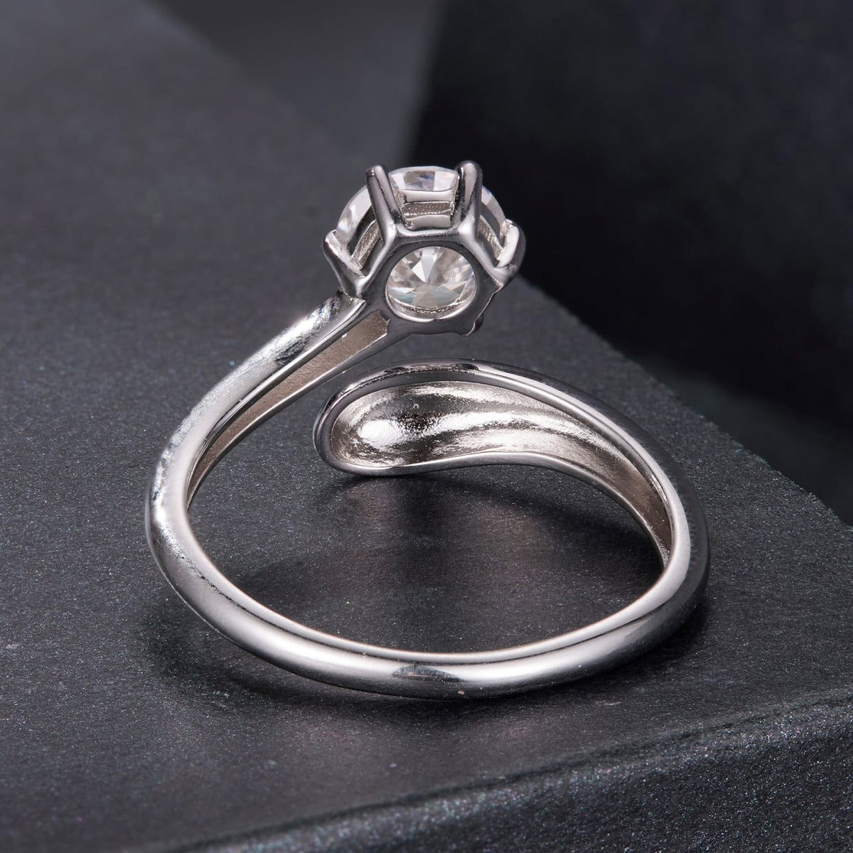925 Sterling Silver Moissanite Ring for Women by Bids.com 1 Carat prong-set stone silver band on Tampa Home & Garden Store