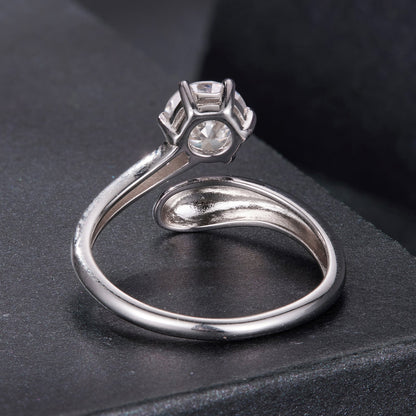 925 Sterling Silver Moissanite Ring for Women by Bids.com 1 Carat prong-set stone silver band on Tampa Home & Garden Store