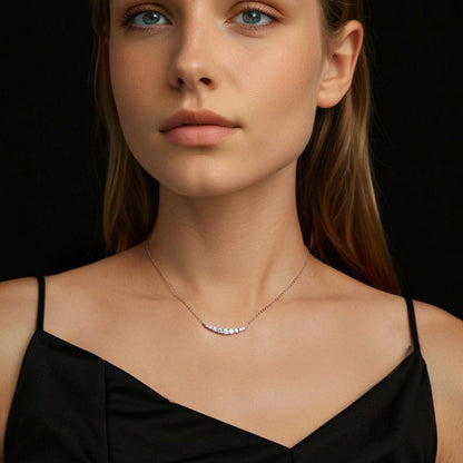 Necklace 925 Sterling Silver white gold plated moissanite, 38+5cm, for women, by Bids.com on Tampa Home & Garden Store