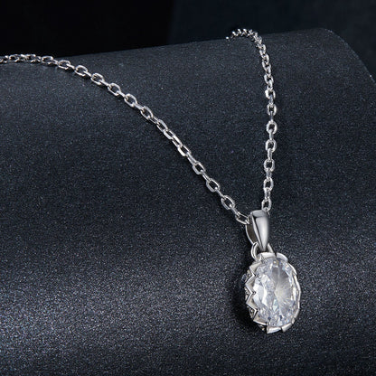Sterling silver moissanite necklace with pavé setting and pendant, 400 mm chain on Tampa Home & Garden Store