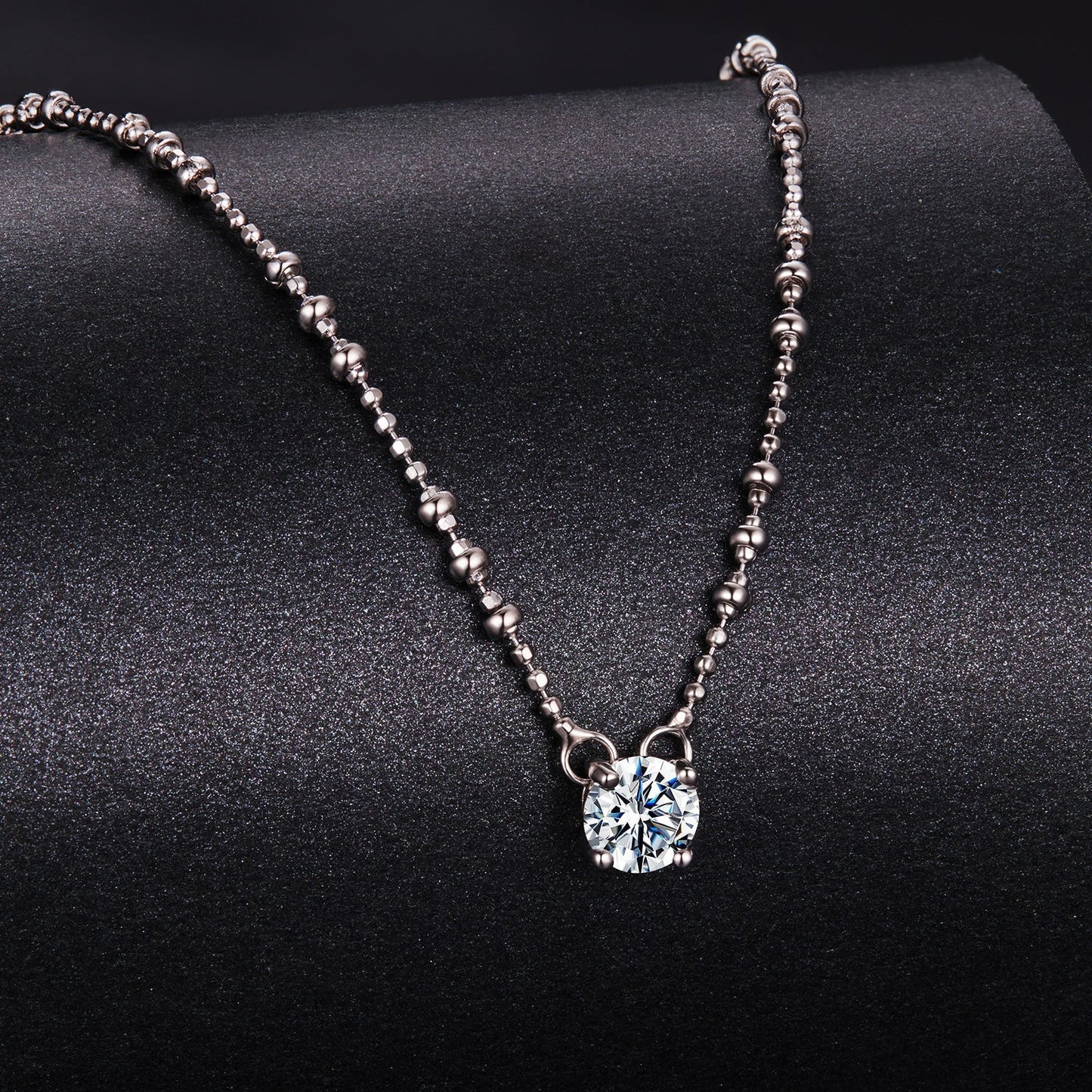 Moissanite necklace in 925 Sterling Silver 0.5ct by Bids.com on beaded ball chain on Tampa Home & Garden Store