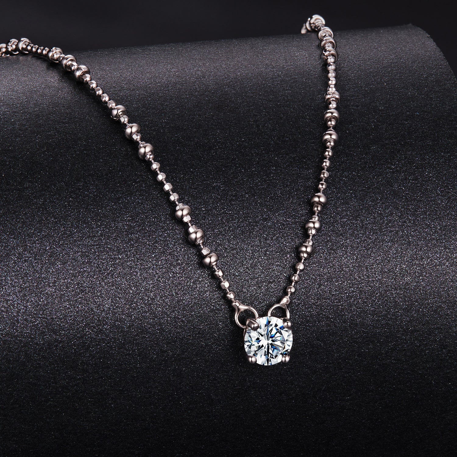 Moissanite necklace in 925 Sterling Silver 0.5ct by Bids.com on beaded ball chain on Tampa Home & Garden Store