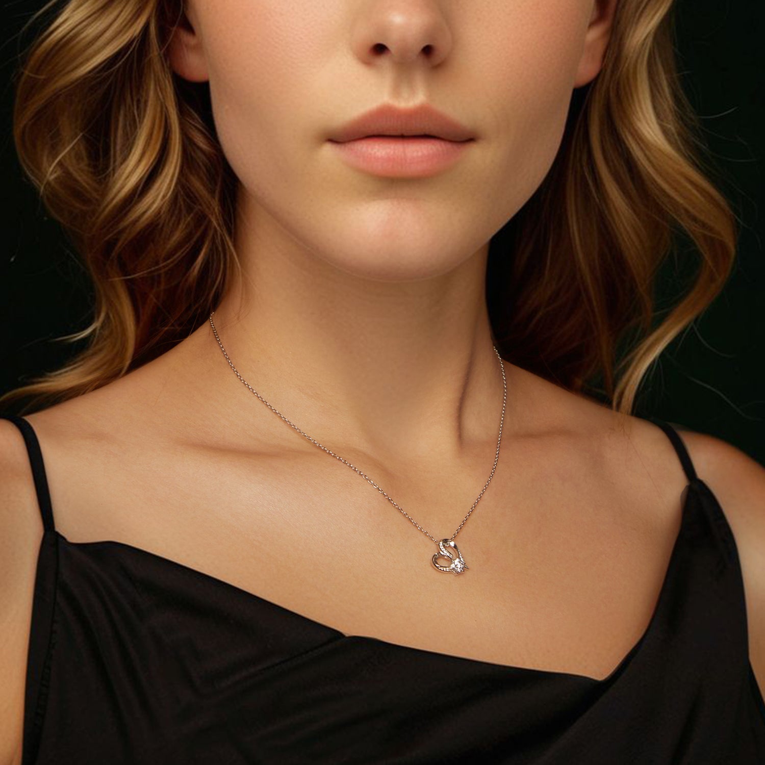 Sterling Silver Moissanite Necklace with Pendant, white gold plated, by Bids.com on Tampa Home & Garden Store