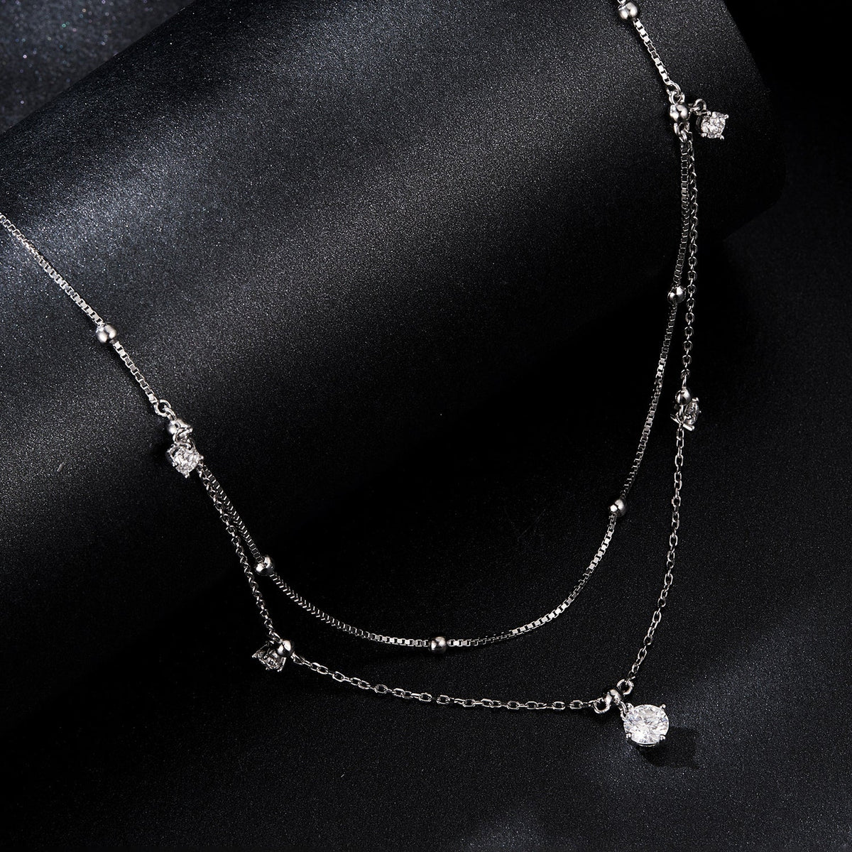 Moissanite necklace 925 sterling silver plated white gold 400+50mm for women on Tampa Home & Garden Store