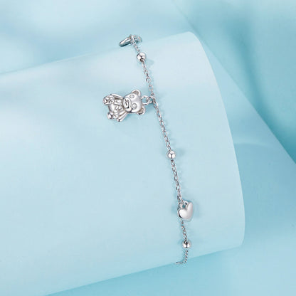 925 sterling silver bracelet with pave CZ panda charm and adjustable 150+60mm length by Bids.com on Tampa Home & Garden Store
