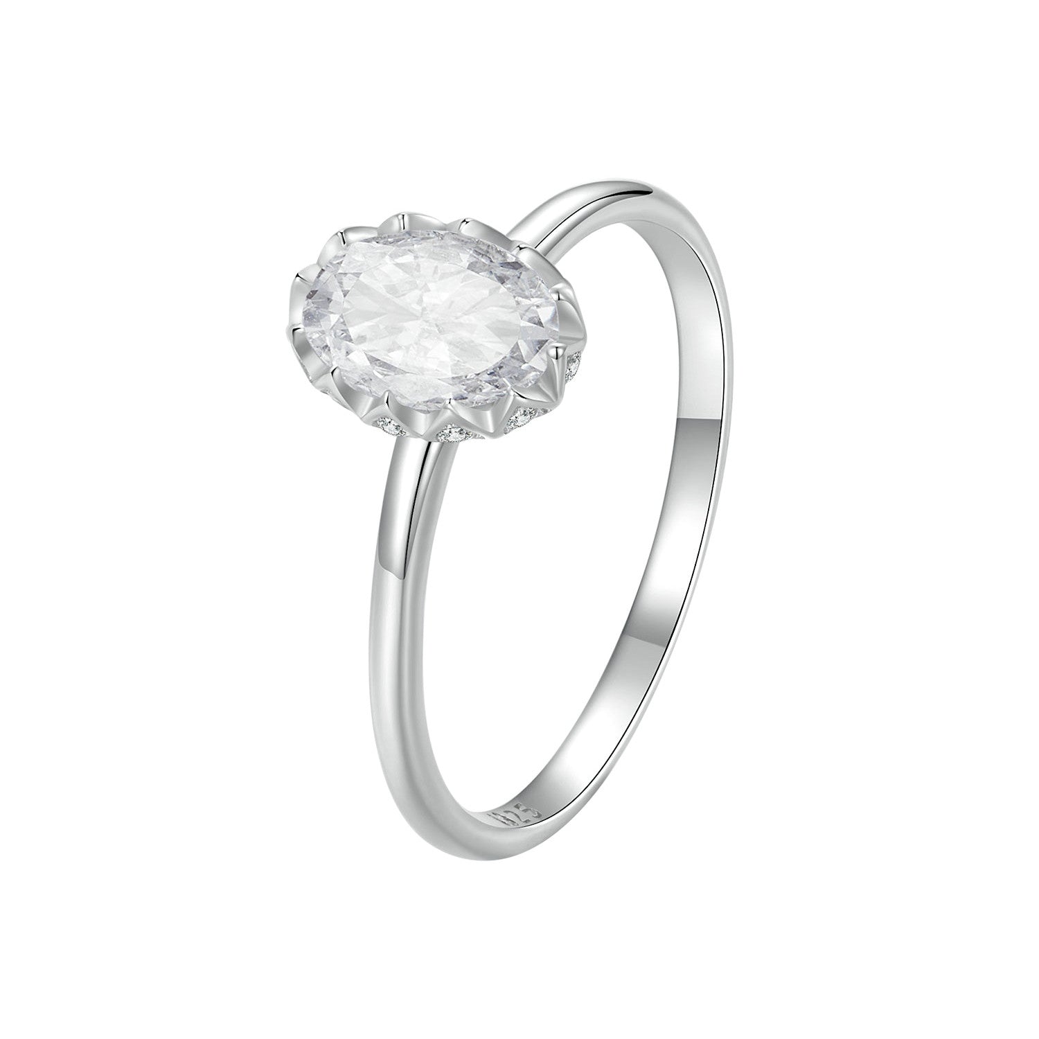925 Sterling Silver Moissanite Ring with 1ct oval center, size 6, Bids.com on Tampa Home & Garden Store