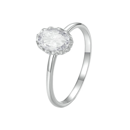 925 Sterling Silver Moissanite Ring with 1ct oval center, size 6, Bids.com on Tampa Home & Garden Store