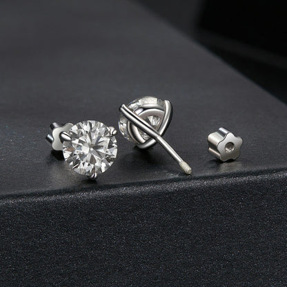 Moissanite stud earrings 0.7cm in 925 sterling silver with white gold plating by Bids.com on Tampa Home & Garden Store