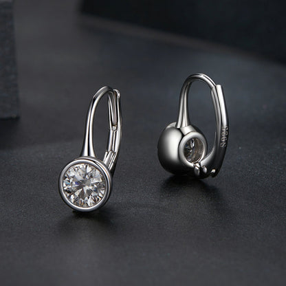 Moissanite Earrings 925 Sterling Silver 0.50ct bezel-set round stone by Bids.com on Tampa Home & Garden Store
