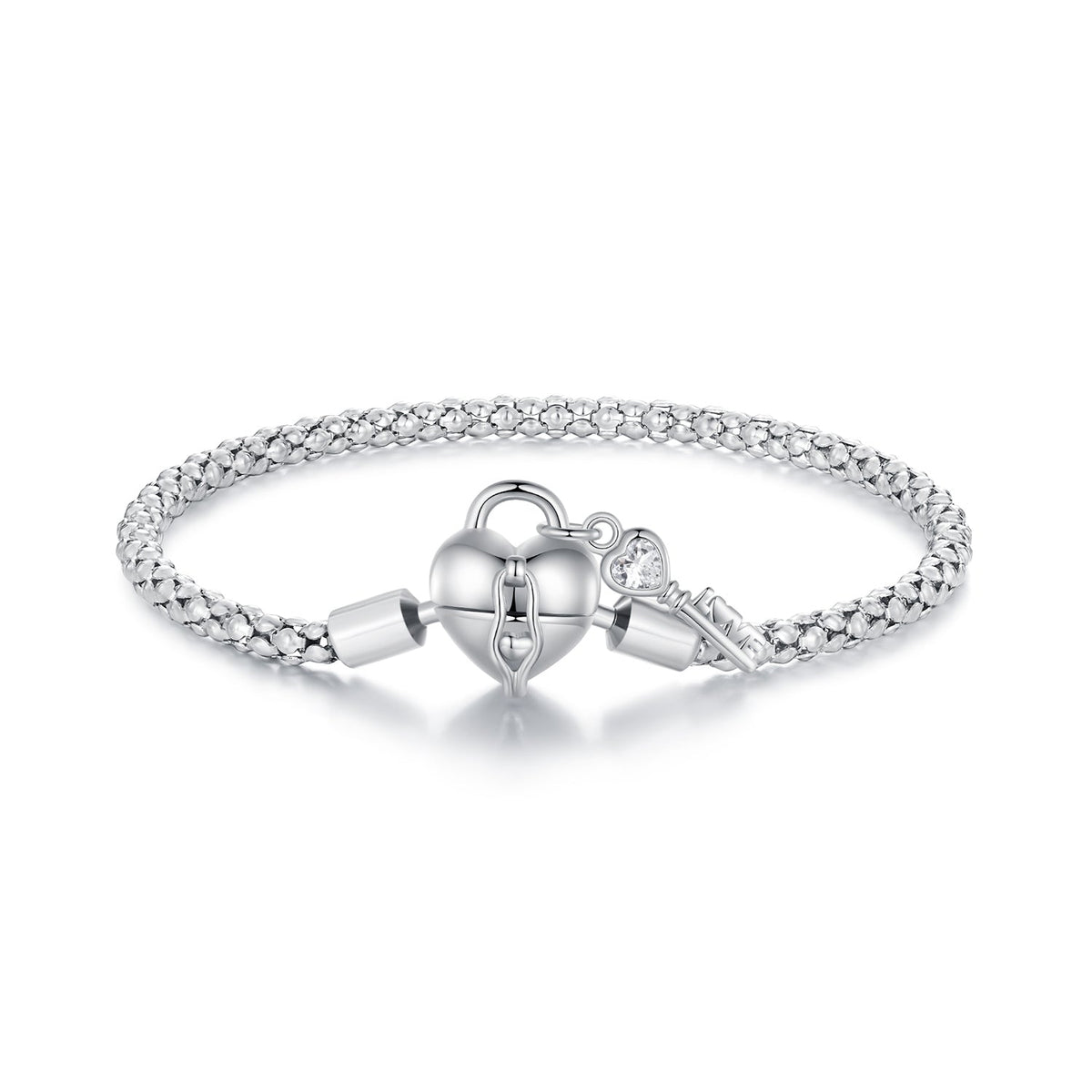 925 Sterling Silver Pavé CZ Bracelet size 17 with heart lock clasp by Bids.com on Tampa Home & Garden Store