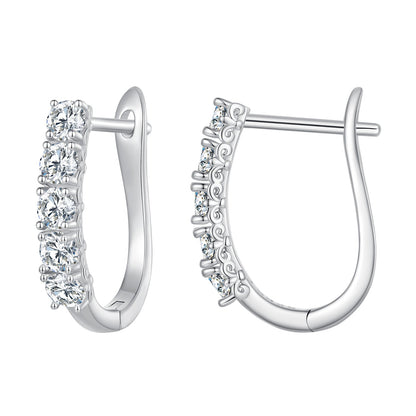Earrings Bids.com S925 Sterling Silver Moissanite 0.30ct hoop with pave-set stones for women on Tampa Home & Garden Store