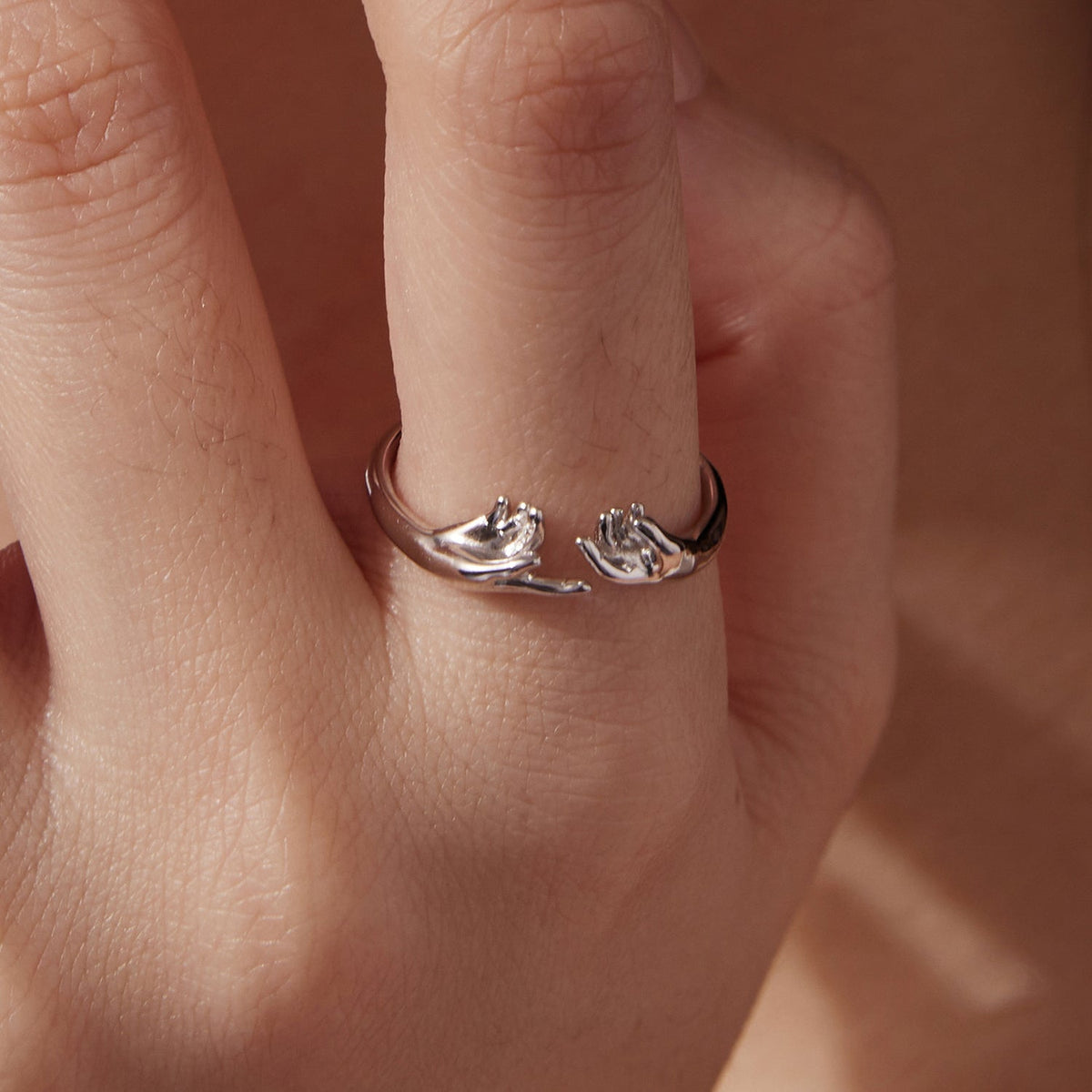 Pair of 925 Sterling Silver Plated White Gold Rings for Women, open-ended design by Bids.com on Tampa Home & Garden Store