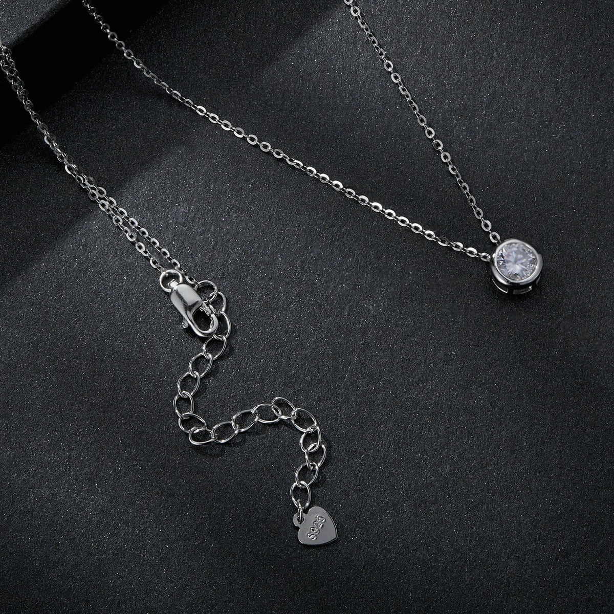 S925 Sterling Silver Moissanite Necklace 400mm with 1ct round pendant by Bids.com on Tampa Home & Garden Store