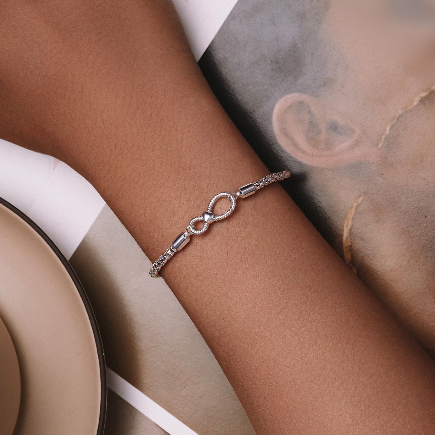 Bracelet 925 Sterling Silver Infinity Love, size 17, Bids.com, twin infinity charms on Tampa Home & Garden Store