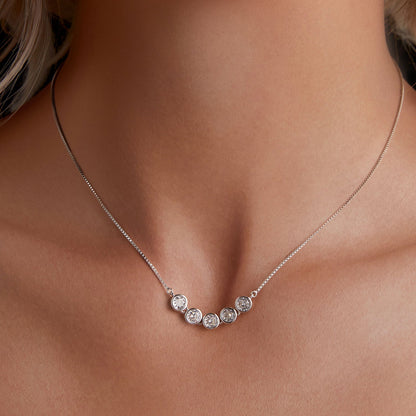 925 Sterling Silver 4mm Moissanite plated platinum necklace for women by Bids.com on Tampa Home & Garden Store