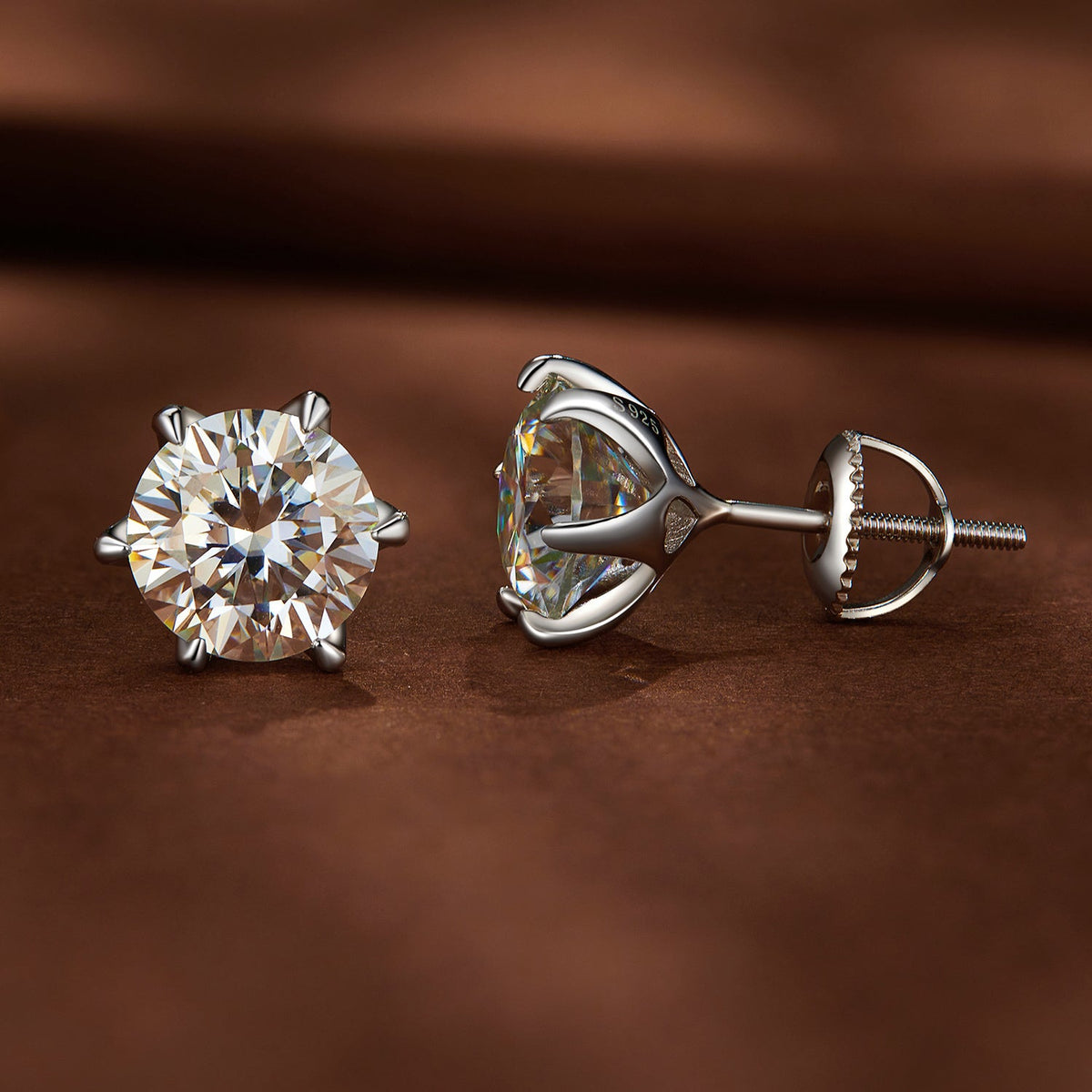 Earrings S925 sterling silver moissanite stud pair, 2.00ct stones by Bids.com on Tampa Home & Garden Store