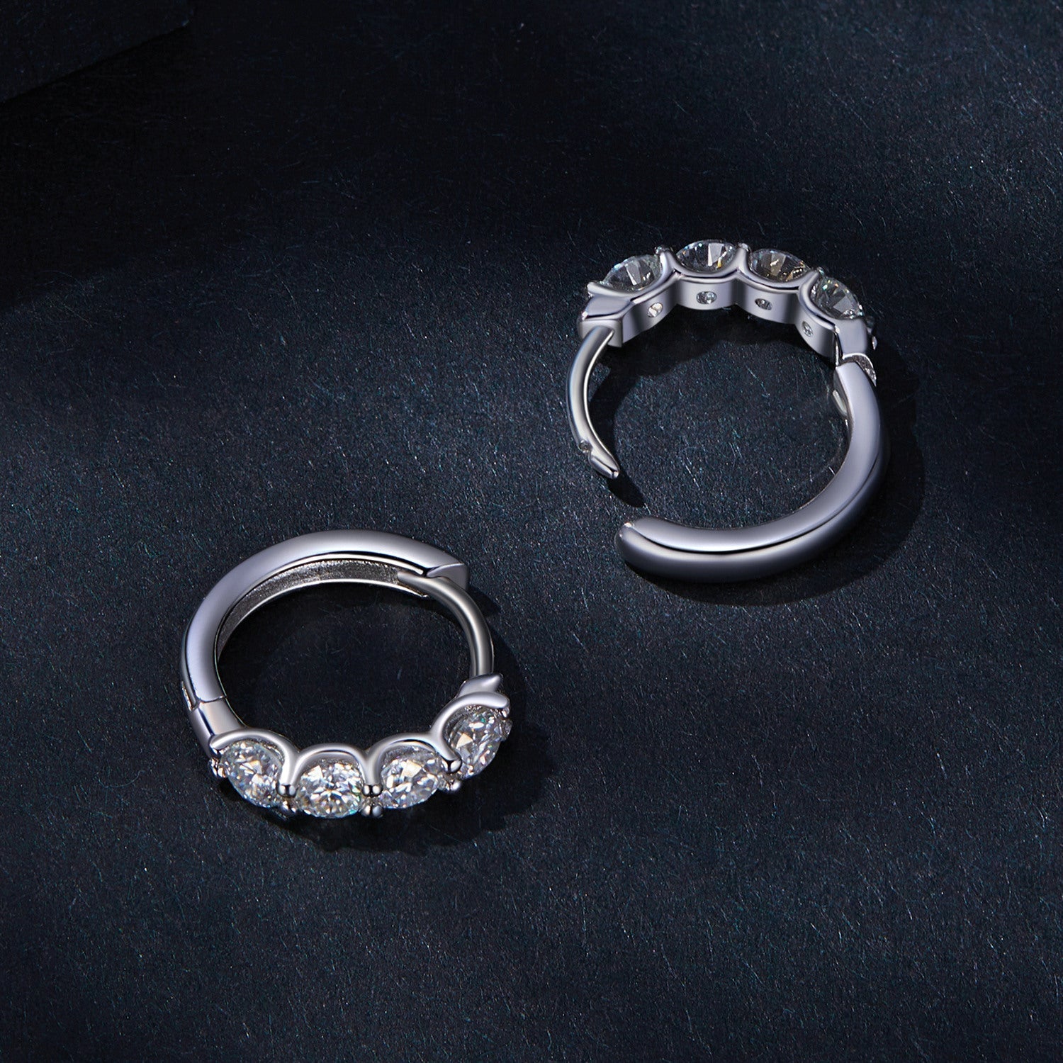 Earrings: 925 sterling silver moissanite earrings, platinum plated, 0.1ct stones for women on Tampa Home & Garden Store