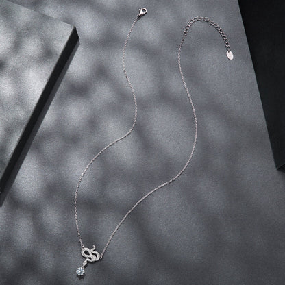 Bids.com 925 silver moissanite necklace with knot pendant and drop stone on 40+5cm chain on Tampa Home & Garden Store