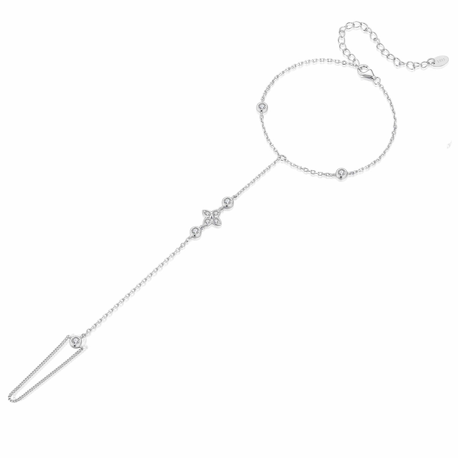 Bracelet 925 Sterling Silver moissanite butterfly charm adjustable 15+6cm Bids.com on Tampa Home & Garden Store