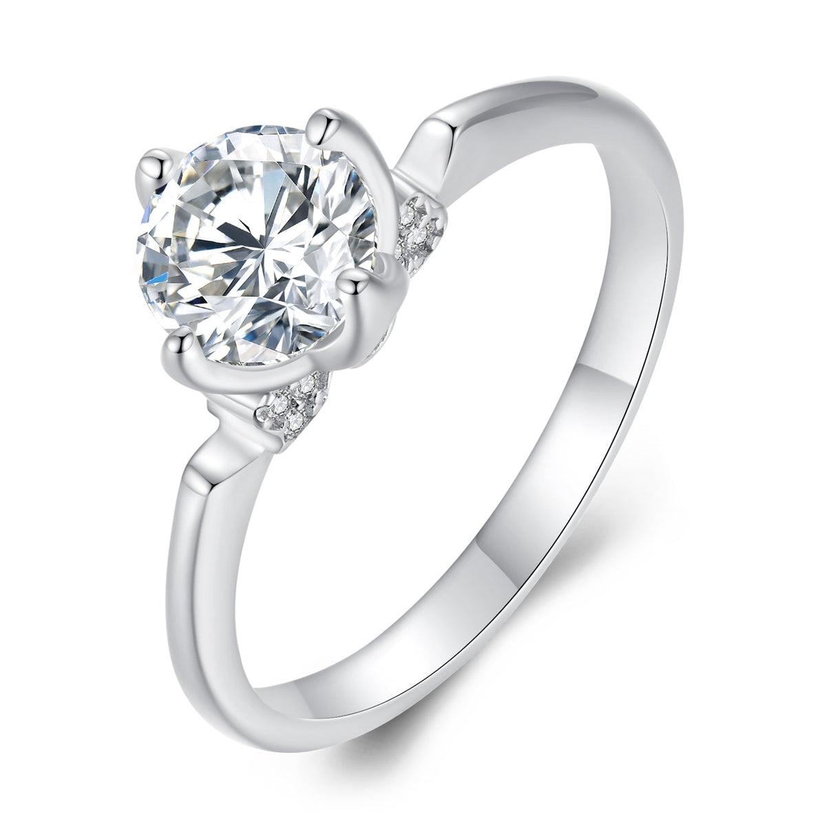 Sterling silver Moissanite Ring with 1.0ct center stone, size 8, prong setting Bids.com on Tampa Home & Garden Store