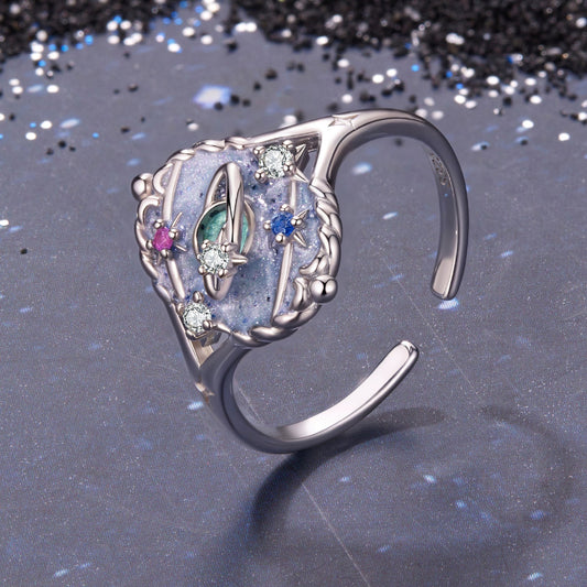Sterling Silver Pendant 1.5x1.2 cm with enamel and CZ, blue-purple inlay by Bids.com on Tampa Home & Garden Store