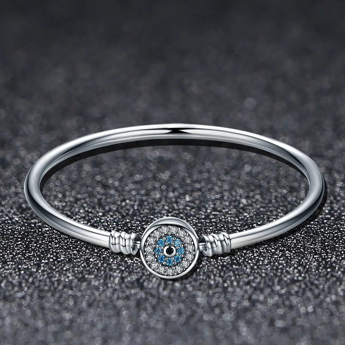 925 sterling silver bracelet with bead charm and blue stones, size 17 for women by Bids.com on Tampa Home & Garden Store