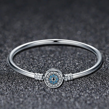 925 sterling silver bracelet with bead charm and blue stones, size 17 for women by Bids.com on Tampa Home & Garden Store