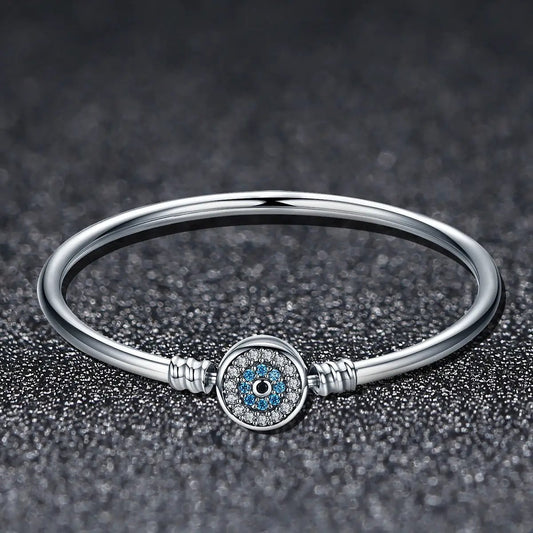 925 sterling silver bracelet with bead charm and blue stones, size 17 for women by Bids.com on Tampa Home & Garden Store