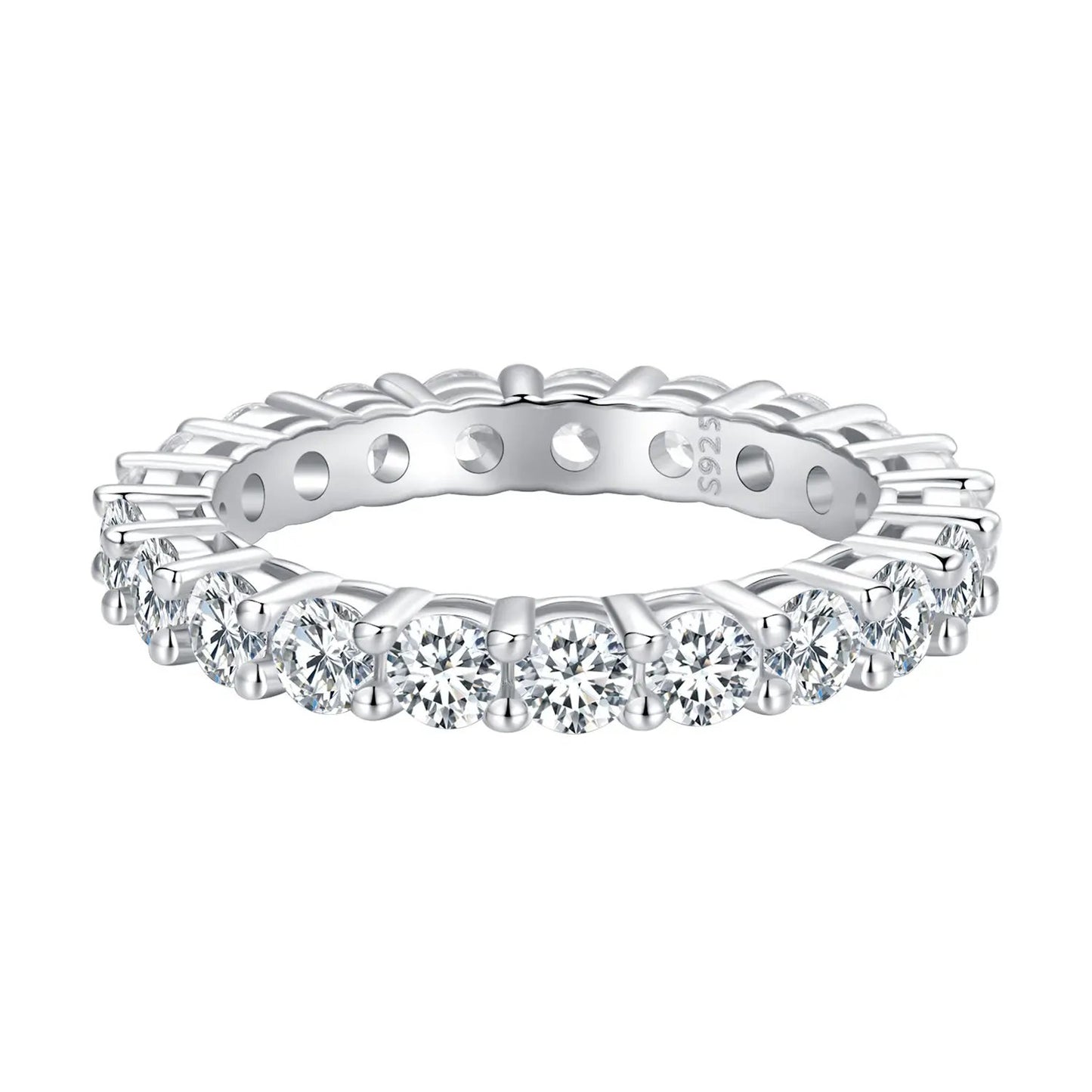 Ring 925 Sterling Silver Moissanite 0.1ct, size 6, multi-stone band by Bids.com on Tampa Home & Garden Store