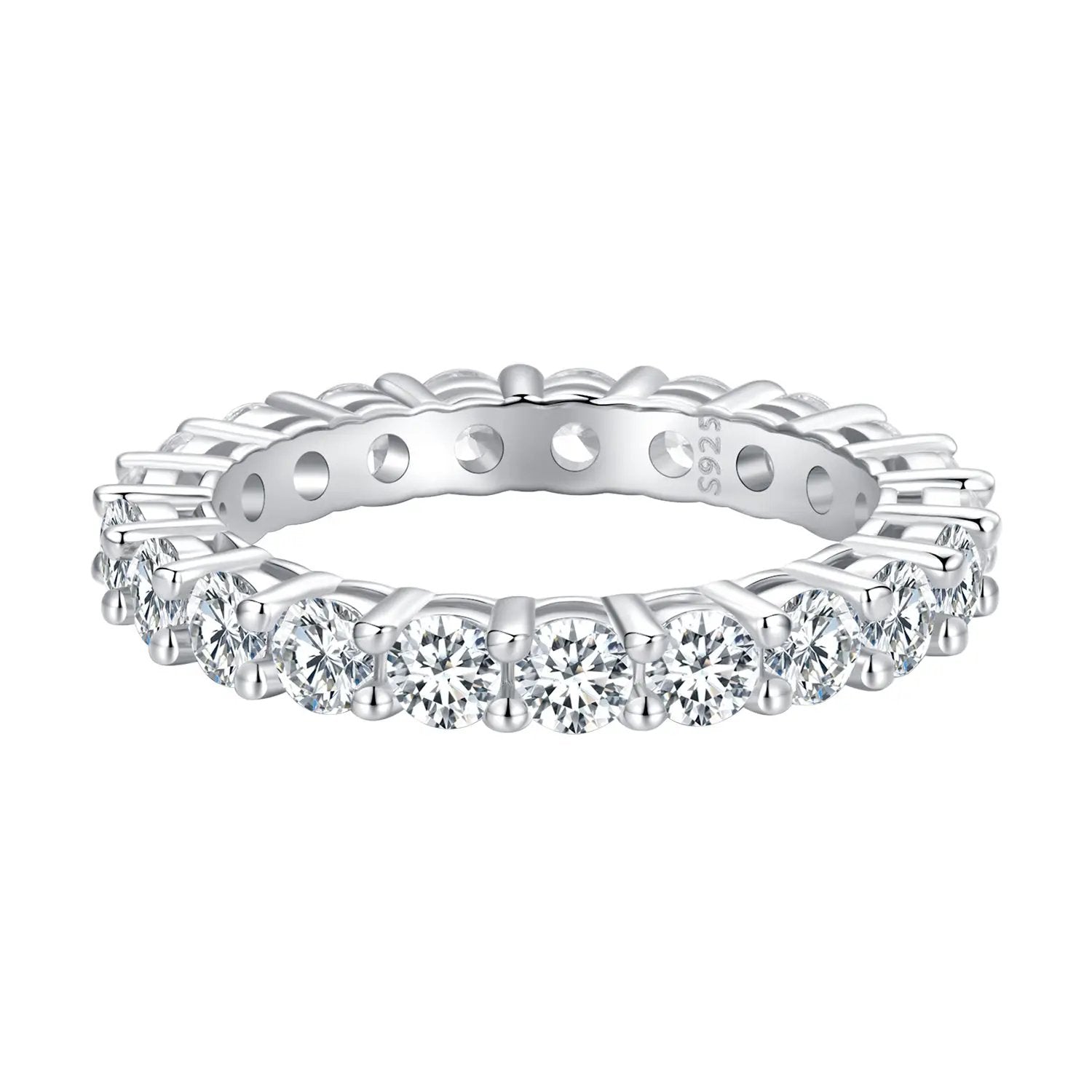 Ring 925 Sterling Silver Moissanite 0.1ct, size 6, multi-stone band by Bids.com on Tampa Home & Garden Store