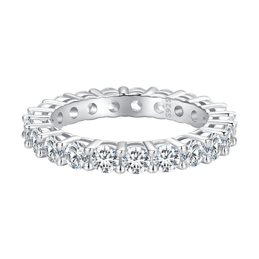 Ring 925 Sterling Silver Moissanite 0.1ct, size 6, multi-stone band by Bids.com on Tampa Home & Garden Store