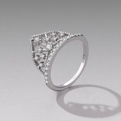 Ring 925 sterling silver white gold plated pavé CZ stones, size 6 for women by Bids.com on Tampa Home & Garden Store