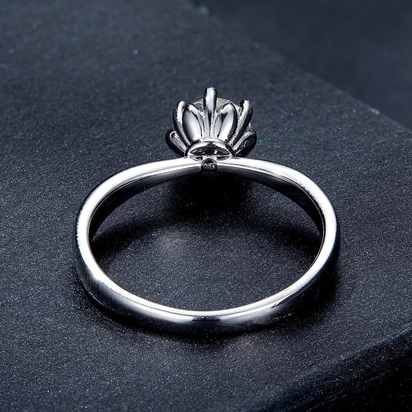 925 Sterling Silver Plated Moissanite Ring size 6 with a floral prong setting on Tampa Home & Garden Store