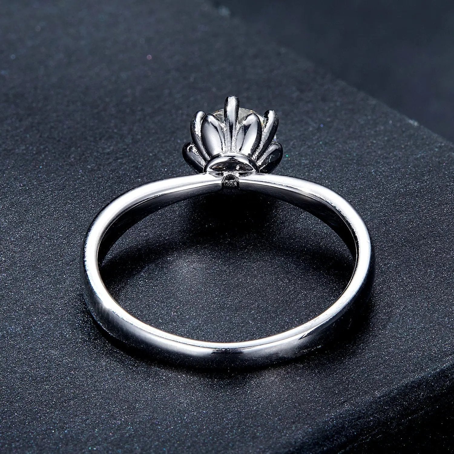 925 Sterling Silver Plated Moissanite Ring size 6 with a floral prong setting on Tampa Home & Garden Store
