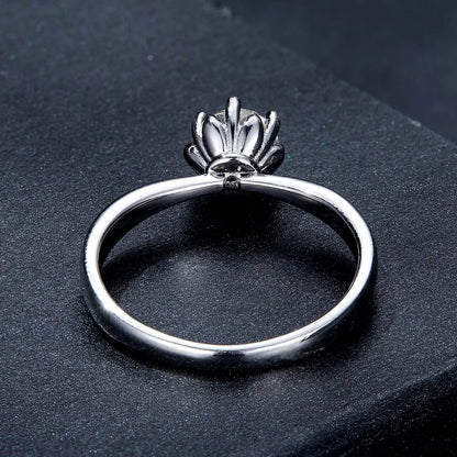 925 Sterling Silver Plated Moissanite Ring size 6 with a floral prong setting on Tampa Home & Garden Store