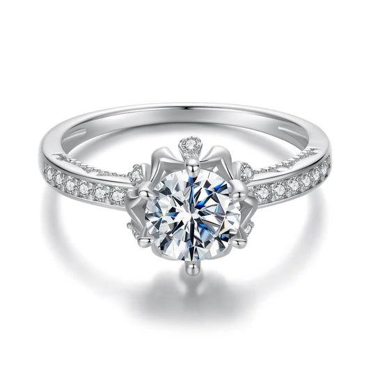 925 Sterling Silver Moissanite Ring 1ct Size 6 by Bids.com with pavé band on Tampa Home & Garden Store