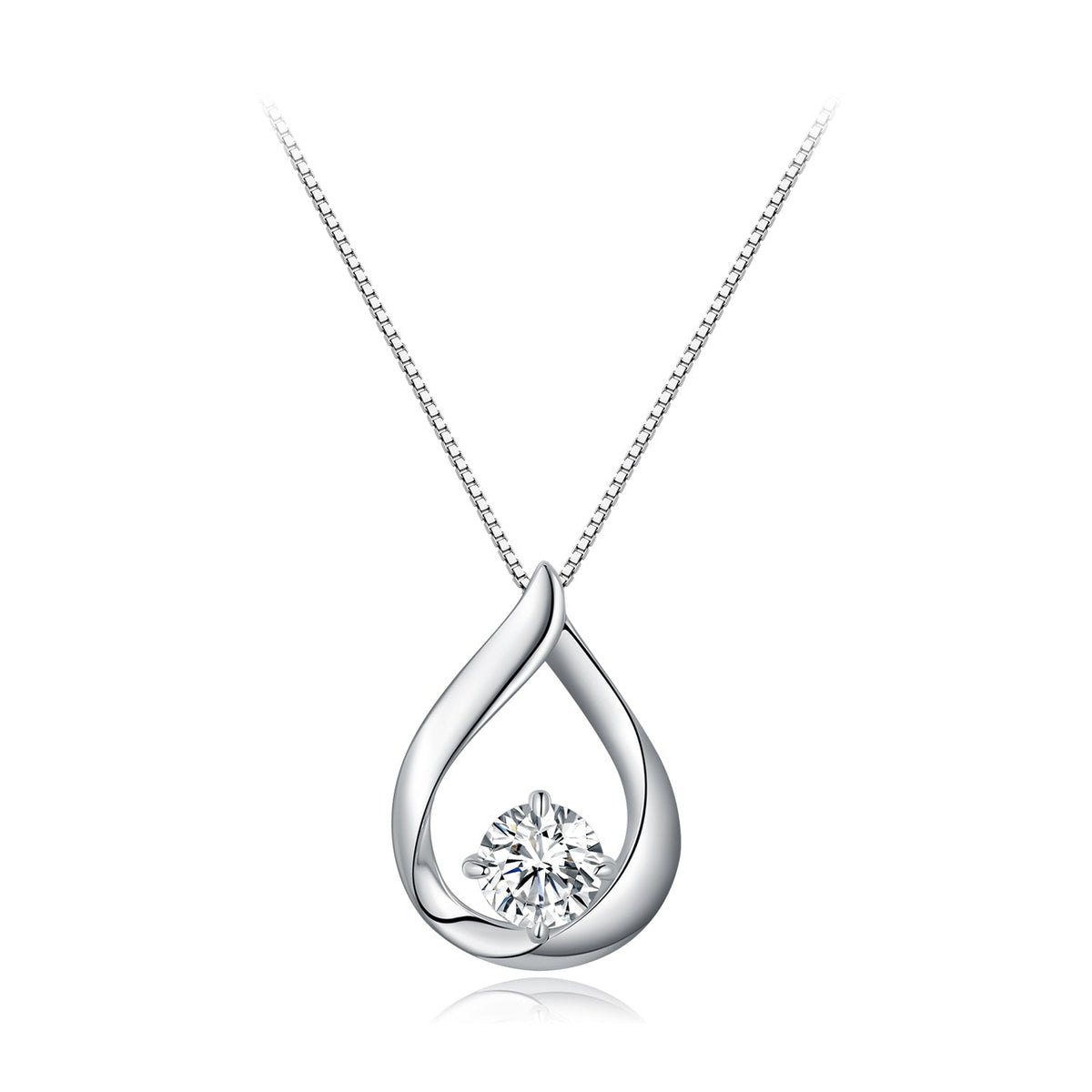 Necklace sterling silver moissanite teardrop pendant, 1ct, 400mm chain, Bids.com on Tampa Home & Garden Store