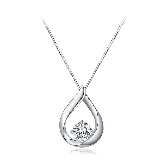 Necklace sterling silver moissanite teardrop pendant, 1ct, 400mm chain, Bids.com on Tampa Home & Garden Store