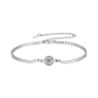 Bracelet S925 Sterling Silver Moissanite 5.0mm center stone, women's jewelry by Bids.com on Tampa Home & Garden Store