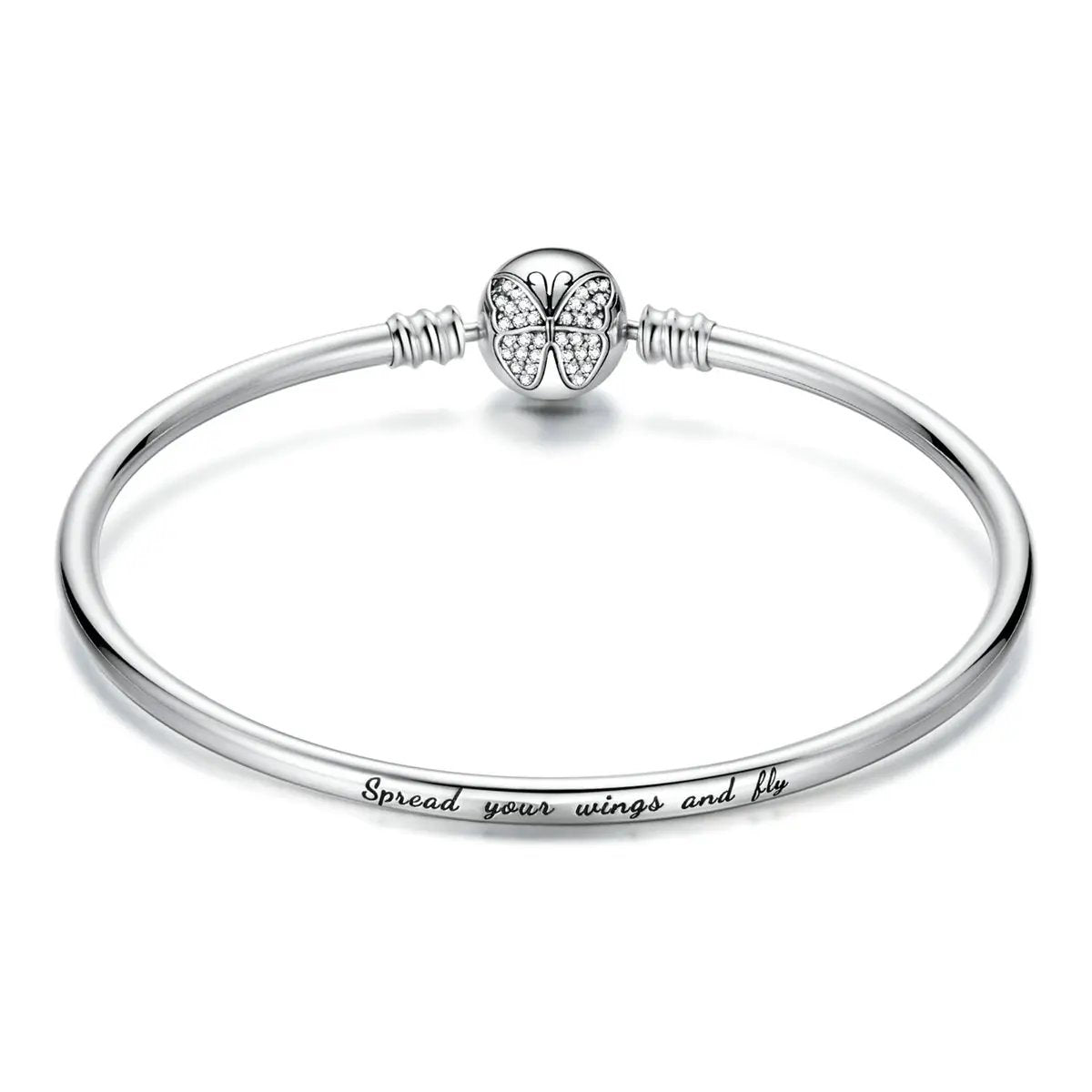 Sterling silver oxidized CZ bracelet with butterfly charm 17 cm engraved wings by Bids.com on Tampa Home & Garden Store