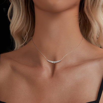 Necklace 925 sterling silver with white gold plated moissanite, 38+5cm by Bids.com on Tampa Home & Garden Store