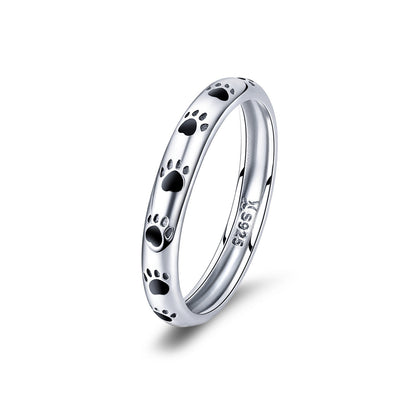 Ring: 925 sterling silver paw print design for women, size 5, 0.3cm wide, Bids.com on Tampa Home & Garden Store