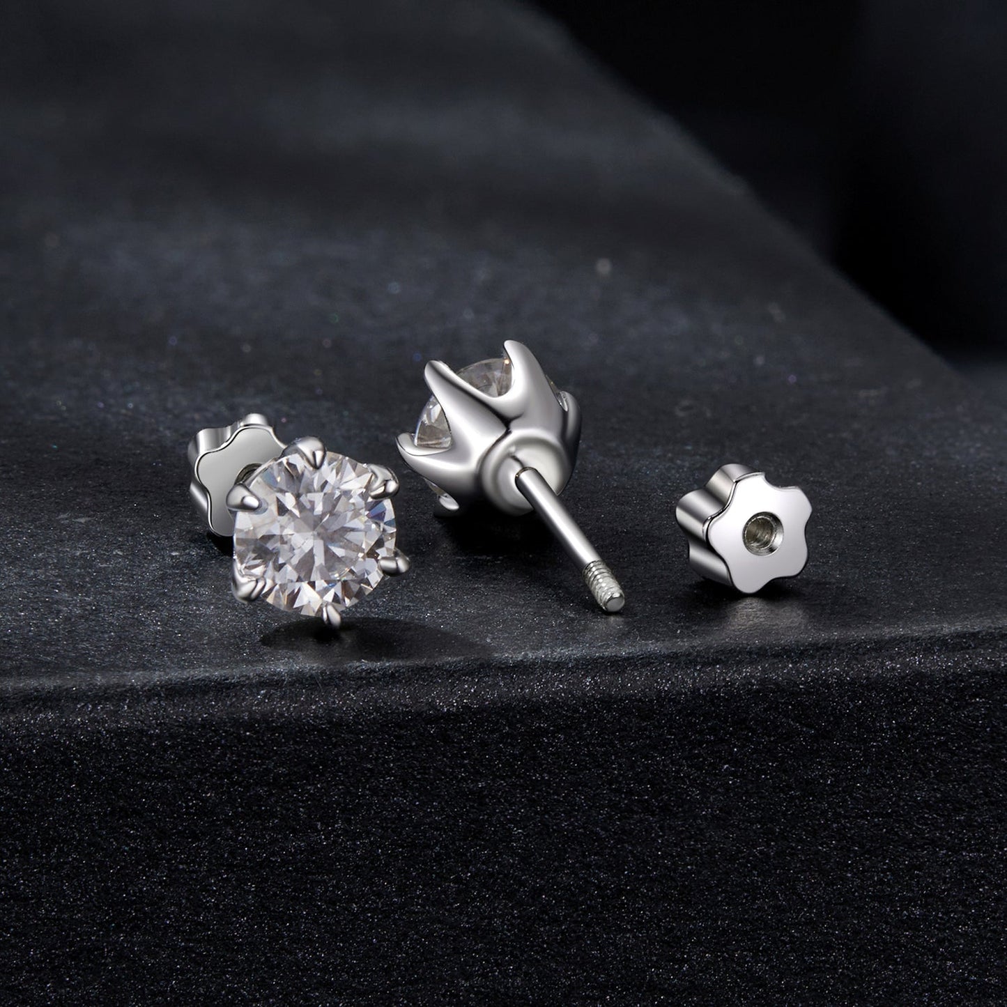 Moissanite stud earrings in 925 sterling silver 0.5ct by Bids.com for women on Tampa Home & Garden Store