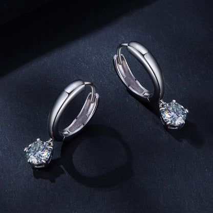 Earrings S925 sterling silver moissanite hoops with 0.50ct stones by Bids.com on Tampa Home & Garden Store