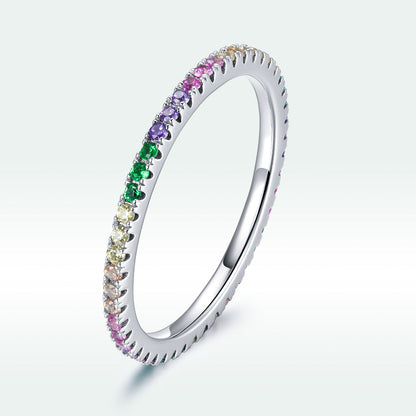 925 sterling silver pavé CZ ring size 6 with rainbow colored stones by Bids.com on Tampa Home & Garden Store