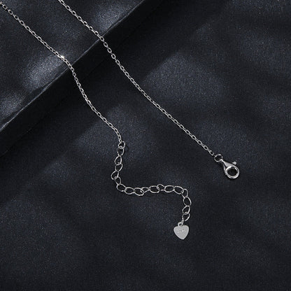 925 sterling silver moissanite necklace with pavé setting, lobster clasp, heart charm tag on Tampa Home & Garden Store