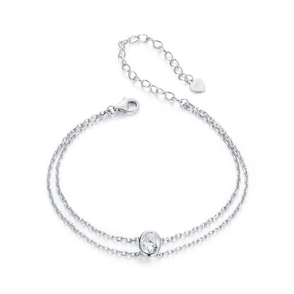 Bracelet 925 silver moissanite, 1ct center stone, 150/60mm by Bids.com on Tampa Home & Garden Store