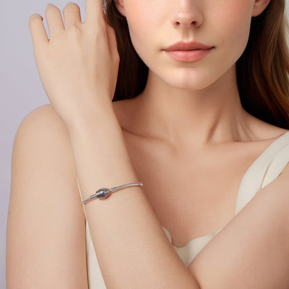Sterling silver bracelet with CZ accents, 17cm length, for women on Tampa Home & Garden Store